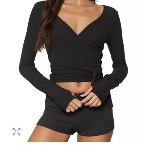 Spiritual gangster Wrap Top and Shorts Set